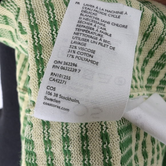 COS Mdi Green Checked Jacquard Knit Skirt S - Picture 6 of 6